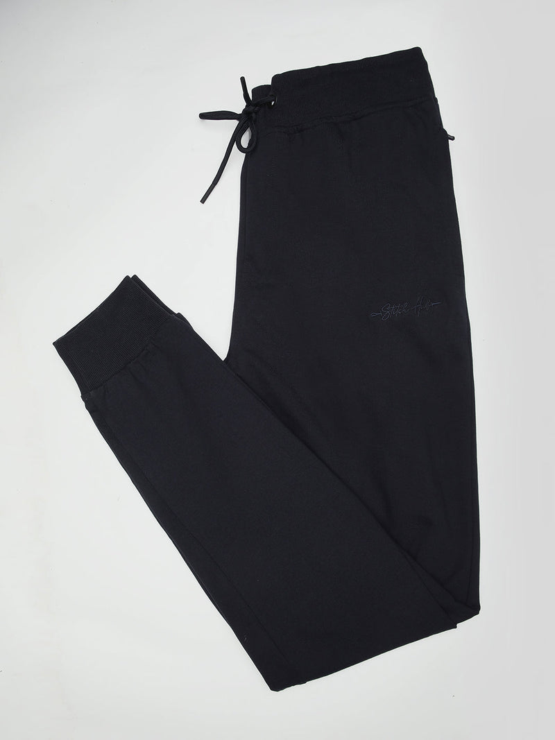 Stitch Hub Navy Loop knit Joggers for Men