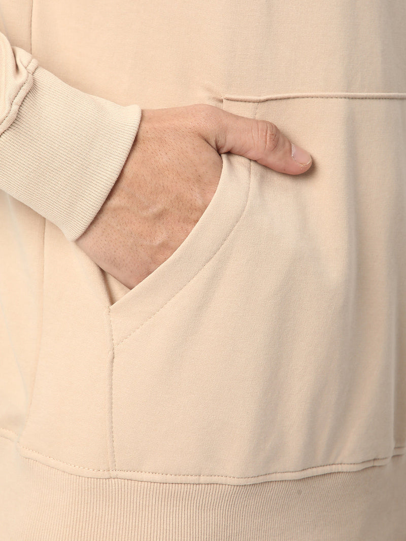 Stitch Hub Beige Loop knit Hoodie - Long Sleeve, Regular Fit