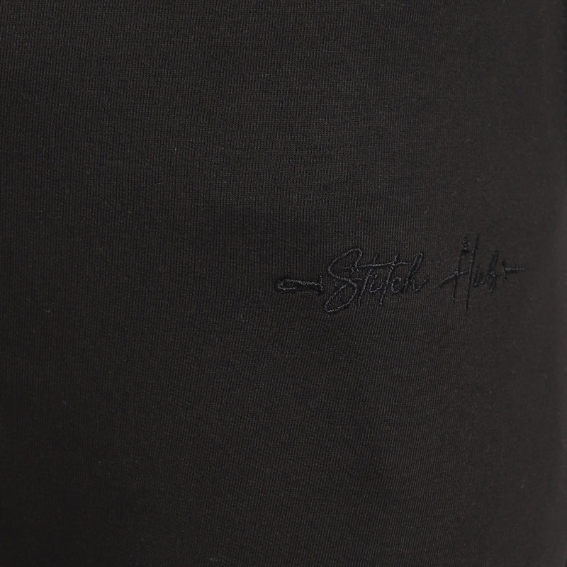 Stitch Hub Black Loop knit Track Pant for Men
