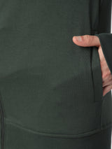 Stitch Hub Olive Loop knit Zipper Hoodie - Long Sleeve, Regular Fit