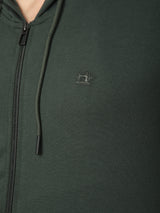 Stitch Hub Olive Loop knit Zipper Hoodie - Long Sleeve, Regular Fit