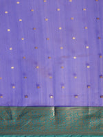 HOUSE OF BEGUM Womens Blue Chunri Buti Banarasi Saree With Blouse Piece-7