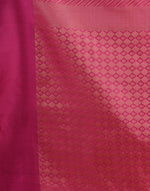HOUSE OF BEGUM Antique Zari Rani Pink Woven All Over Jacquard Weave Pattern Saree With Rich Brocade Pallu And Blouse And Knitted Tassle At Pallu with Blouse Piece-6