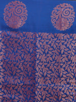 HOUSE OF BEGUM Womens Blue Kubera Pattu Silk Saree With Blouse Piece-5