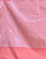 HOUSE OF BEGUM Silver Zari Pink Kubera Pattu Silk Saree with Blouse Piece-6