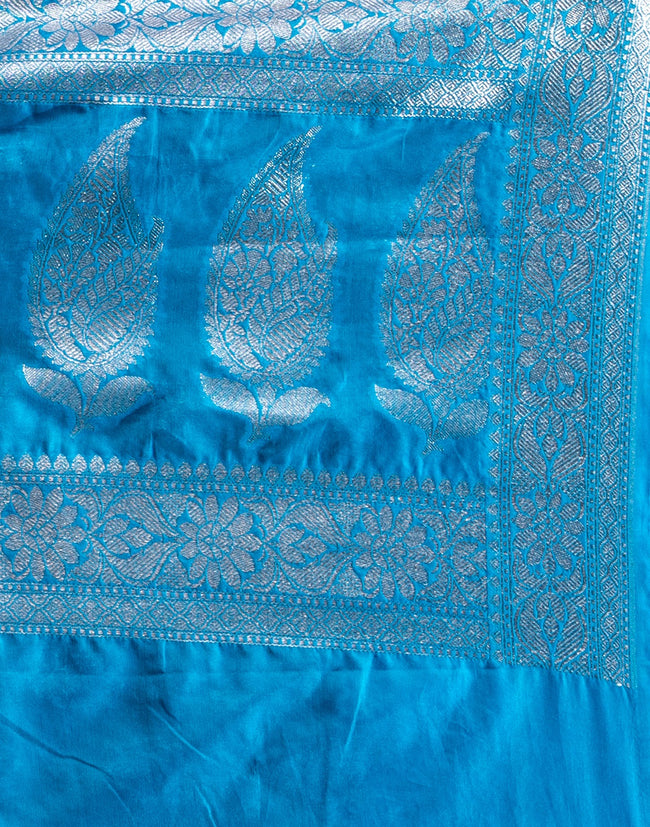 HOUSE OF BEGUM Katan Silk Wine With Silver Zari Work with Blouse Piece