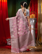 HOUSE OF BEGUM Pure Organza Pink With Meena Work with Blouse Piece-2