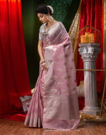 HOUSE OF BEGUM Pure Organza Pink With Meena Work with Blouse Piece-3