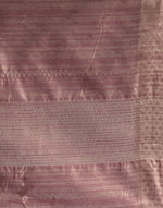 HOUSE OF BEGUM Women's Dusty Pink Linen Woven Saree with Unstitched Printed Blouse-6