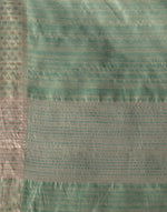 HOUSE OF BEGUM Women's Green Linen Woven Saree with Unstitched Printed Blouse-6