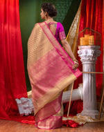 HOUSE OF BEGUM Kanjivaram Silk Tussar Saree with Blouse Piece-2
