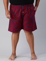 Urban Scottish Mens Red Pure Cotton Checked Plus Size 3Xl Regular Boxers-2