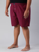 Urban Scottish Mens Red Pure Cotton Checked Plus Size 3Xl Regular Boxers-3