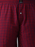 Urban Scottish Mens Red Pure Cotton Checked Plus Size 3Xl Regular Boxers-6