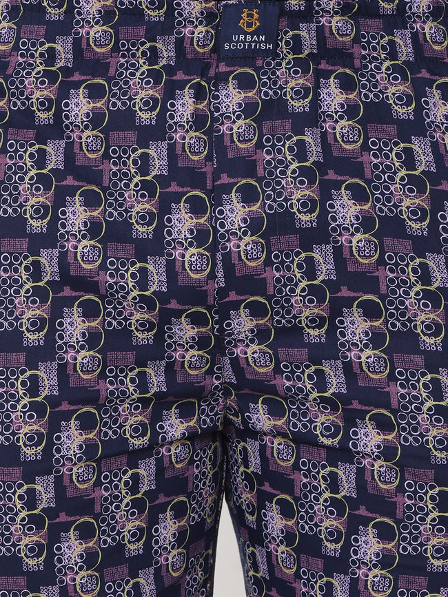 Urban Scottish Men Printed Casual Purple Pyjama