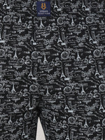 Urban Scottish Men Printed Casual Black Pyjama-5