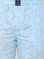 Urban Scottish Men Printed Casual Blue Pyjama-5