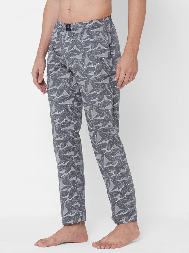 Urban Scottish Men Printed Casual Grey Pyjama