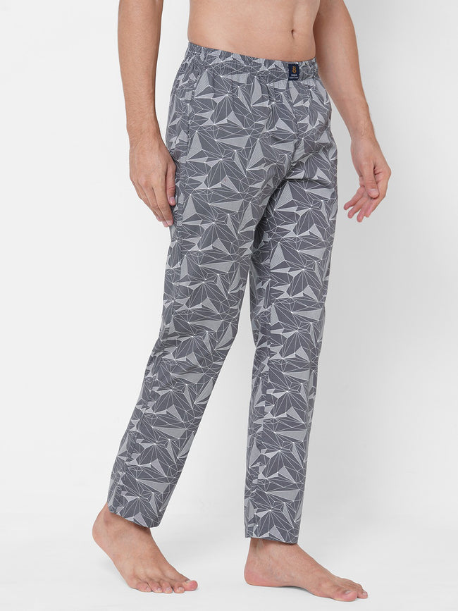 Urban Scottish Men Printed Casual Grey Pyjama