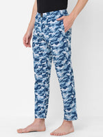Urban Scottish Men Printed Casual Blue Pyjama-3