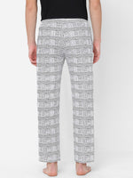 Urban Scottish Men Striped Casual White Pyjama-3