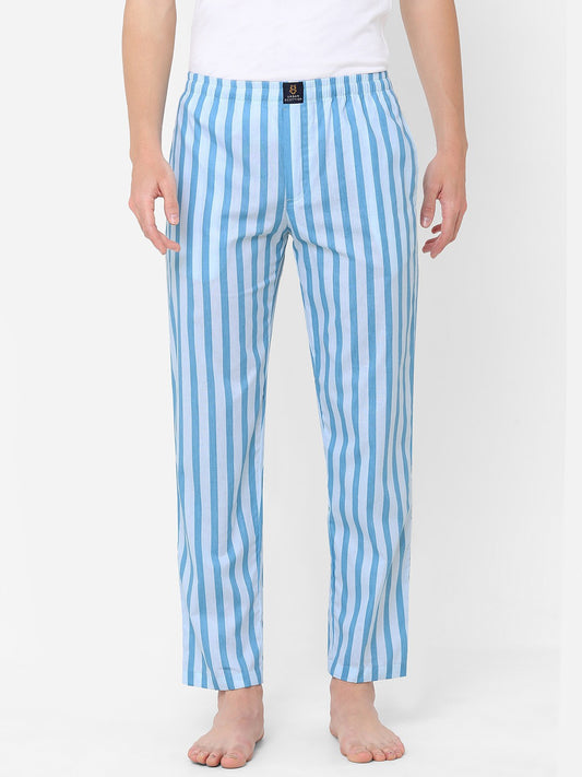 Urban Scottish Men Striped Casual Blue Pyjama