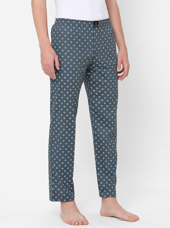 Urban Scottish Men Geometric Print Casual Blue Pyjama