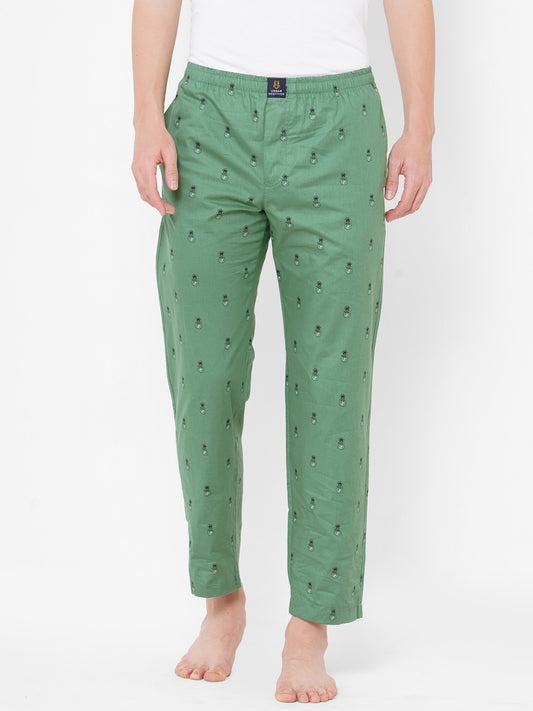 Urban Scottish Men Printed Casual Mint Green Pyjama
