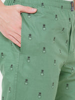 Urban Scottish Men Printed Casual Mint Green Pyjama-3