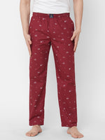 Urban Scottish Men Printed Casual Maroon Pyjama-2