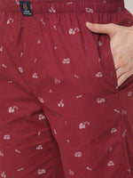Urban Scottish Men Printed Casual Maroon Pyjama-5