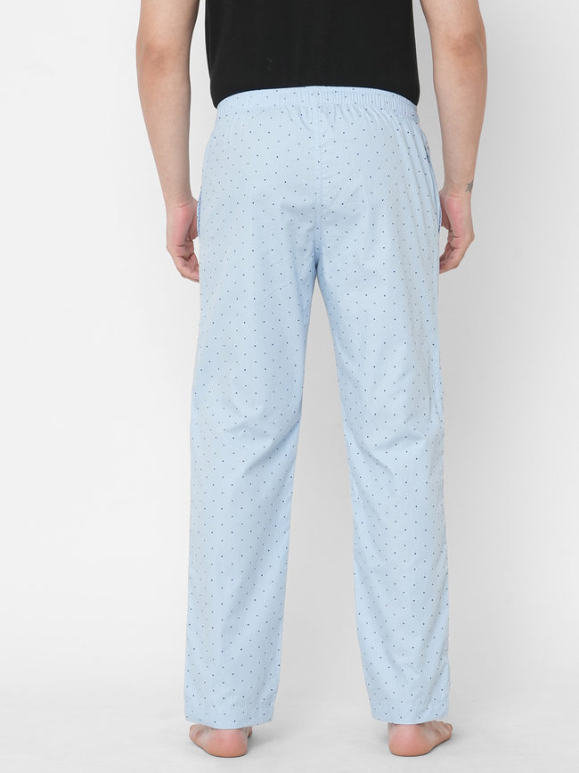 Urban Scottish Men Polka Print Casual Blue Pyjama
