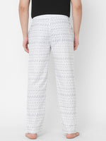 Urban Scottish Men Printed Casual White Pyjama-4