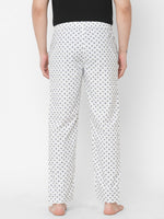 Urban Scottish Men Printed Casual White Pyjama-3