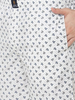 Urban Scottish Men Printed Casual White Pyjama-6