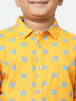 Urban Scottish Boys Printed Casual Yellow Shirt-6