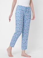 Urban Scottish Women Floral Print Casual Blue Pyjama-5
