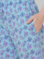 Urban Scottish Women Floral Print Casual Blue Pyjama-6