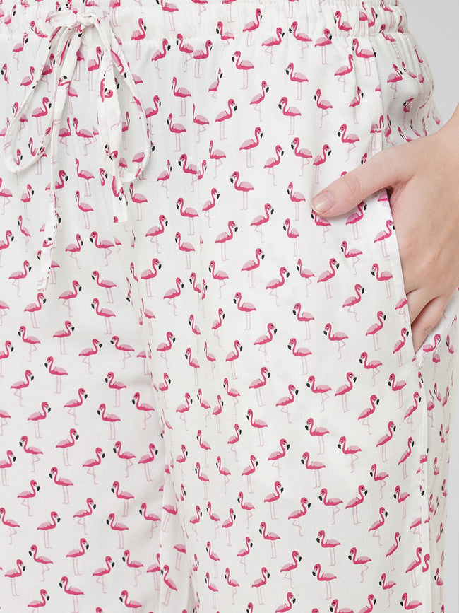 Urban Scottish Women Printed Casual Pink Pyjama