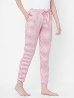 Urban Scottish Women Striped Casual Pink Pyjama-5