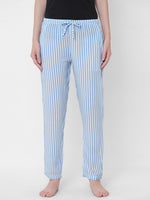 Urban Scottish Women Striped Casual Blue Pyjama-2