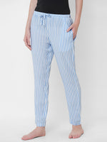 Urban Scottish Women Striped Casual Blue Pyjama-4
