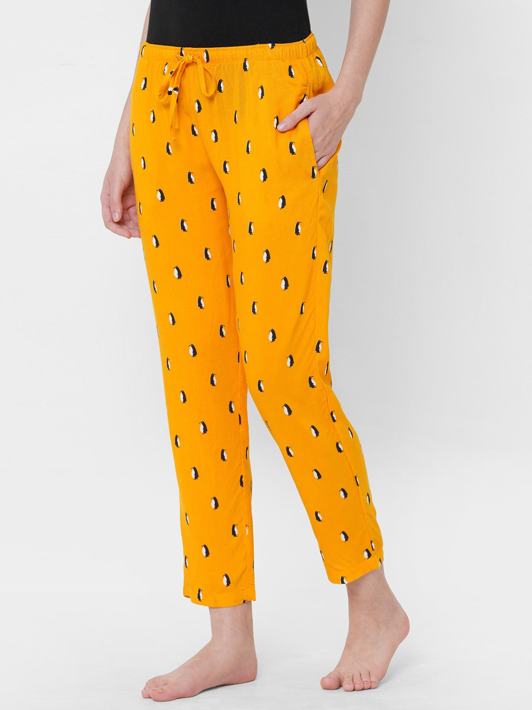 Urban Scottish Women Printed Casual Mustard Pyjama