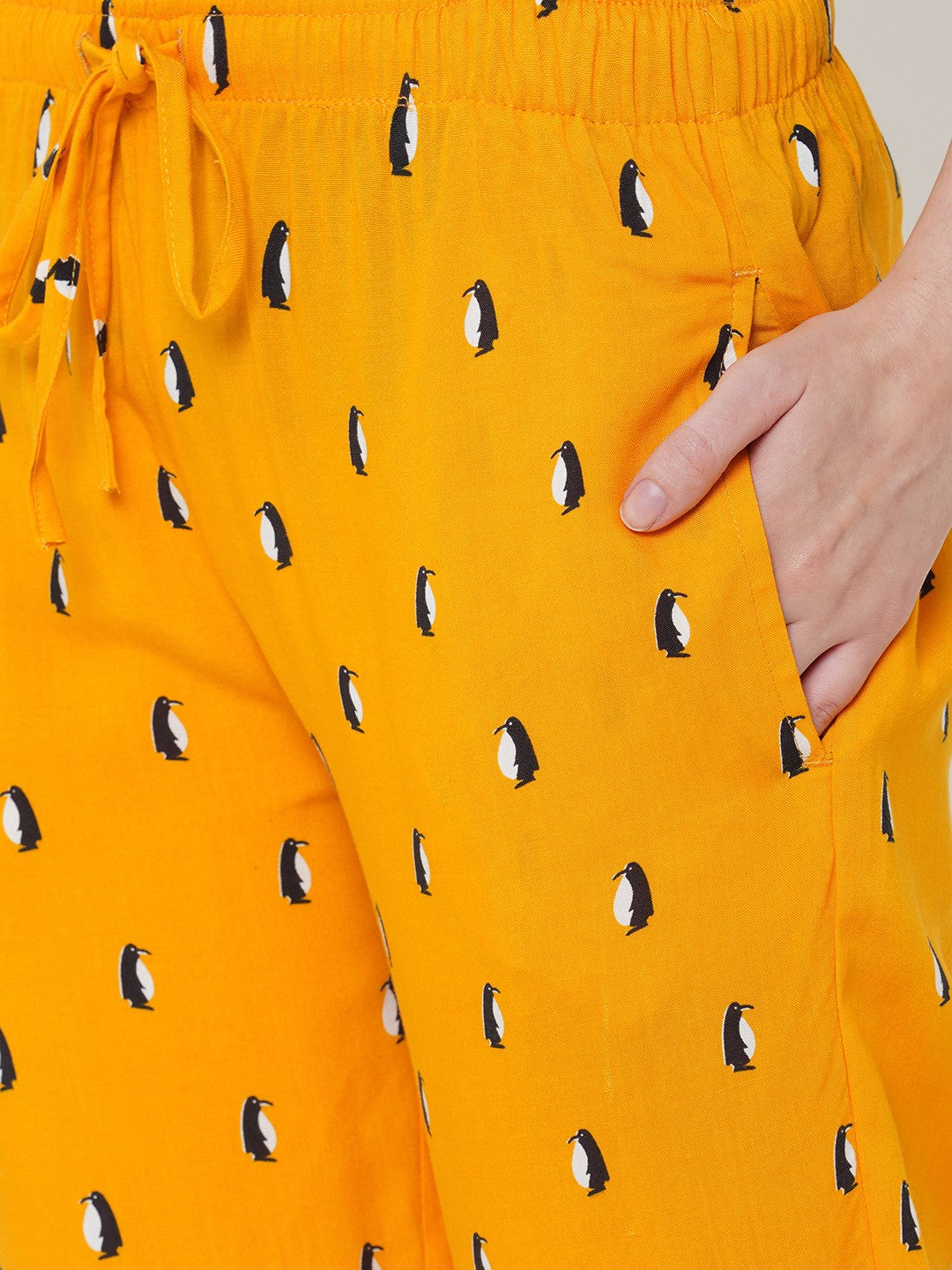 Urban Scottish Women Printed Casual Mustard Pyjama