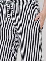 Urban Scottish Women Striped Casual Black Pyjama-6