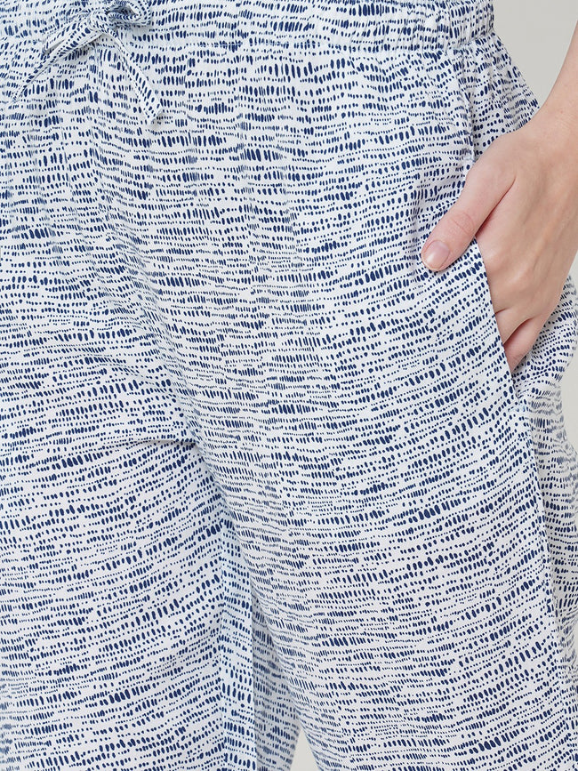 Urban Scottish Women Printed Casual Blue Pyjama