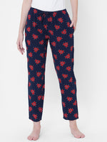 Urban Scottish Women Printed Casual Navy Pyjama-2