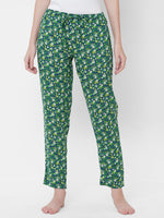 Urban Scottish Women Floral Print Casual Green Pyjama-2