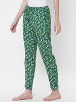 Urban Scottish Women Floral Print Casual Green Pyjama-4