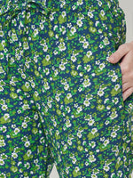 Urban Scottish Women Floral Print Casual Green Pyjama-6